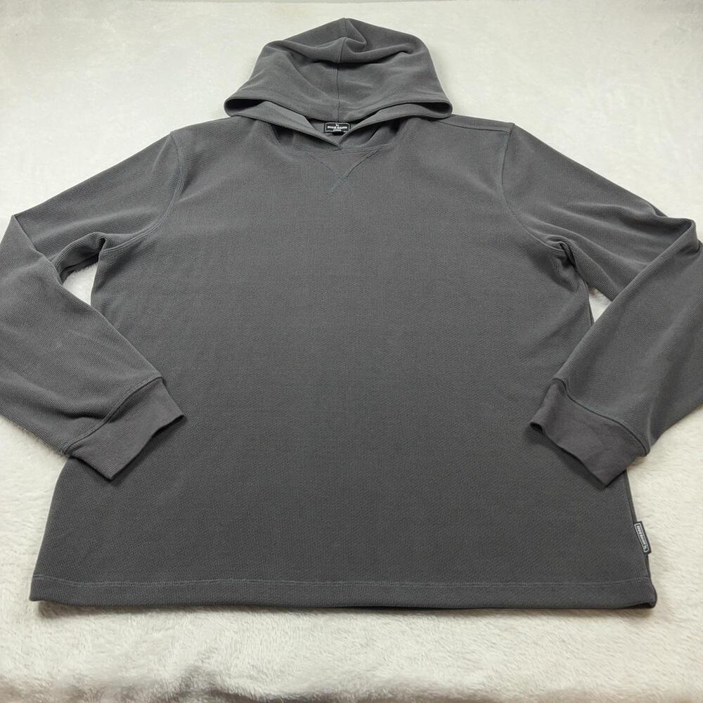 Eddie Bauer Hoodie Pullover Men XL Gray Lounge Knit Lightweight Stretch